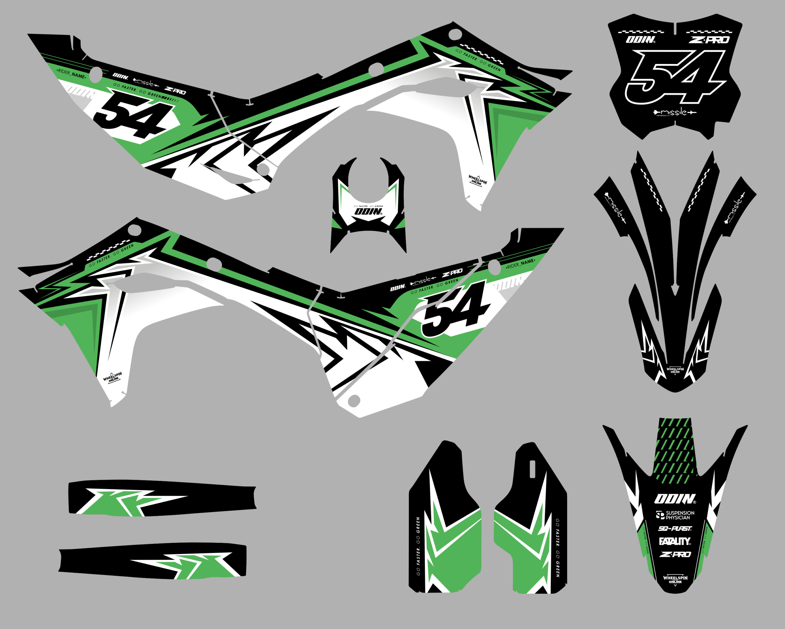 kit deco kawasaki green 2024+